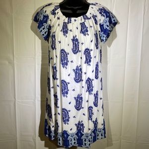 Blue & White Paisley Dress